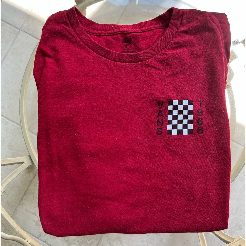 🏁VANS🏁 Graphic Tee Red Checkered - Size L Mens - Picture 4 of 5